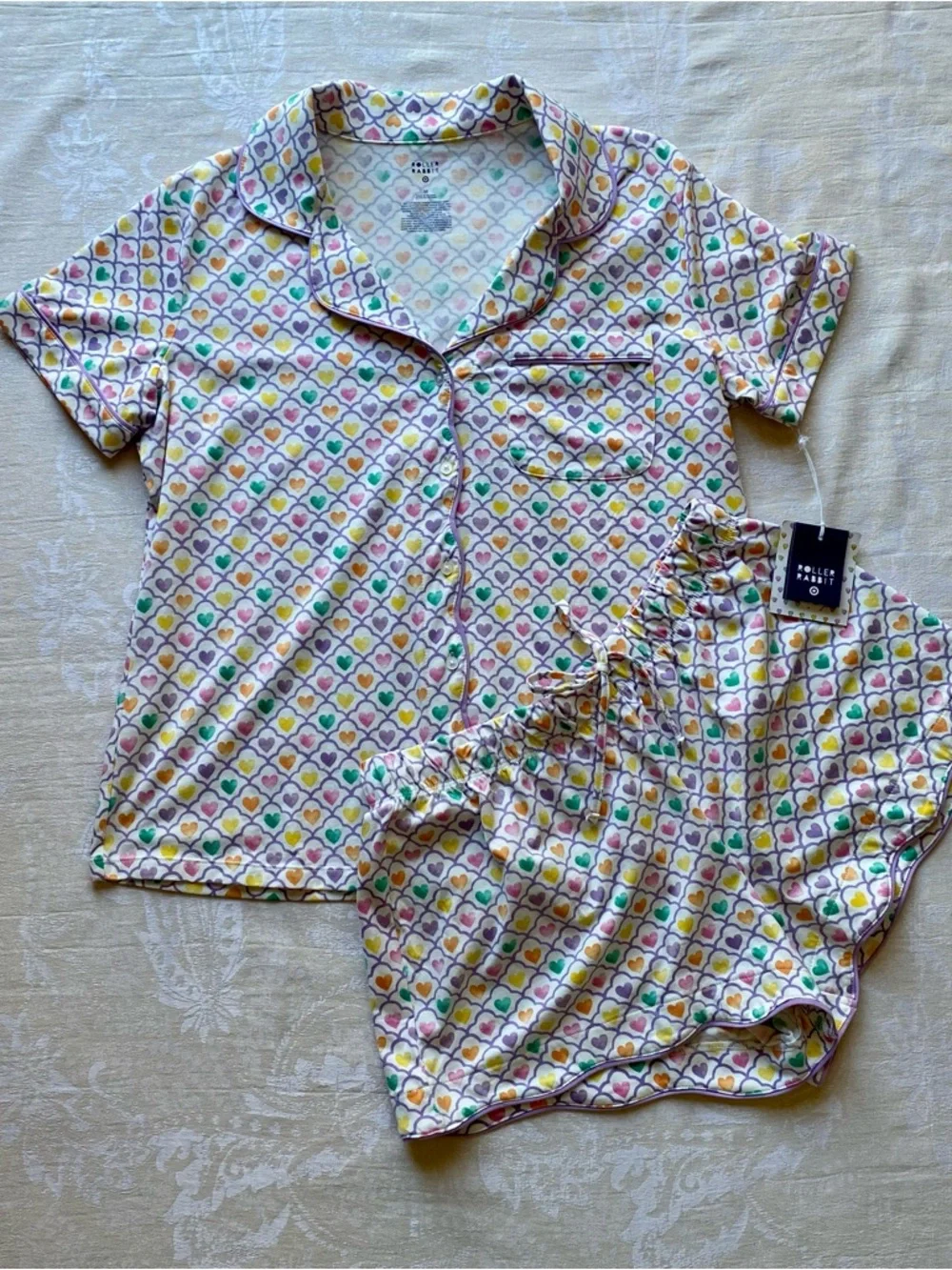 Roller Rabbit X Target Geo Hearts Short Pajama Set NWT - Picture 3 of 16
